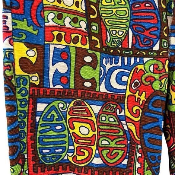 Robert Bruce Grubb All Over Hippie Print Flare Leg Pants Vintage Size 32 Measure - Picture 2 of 11